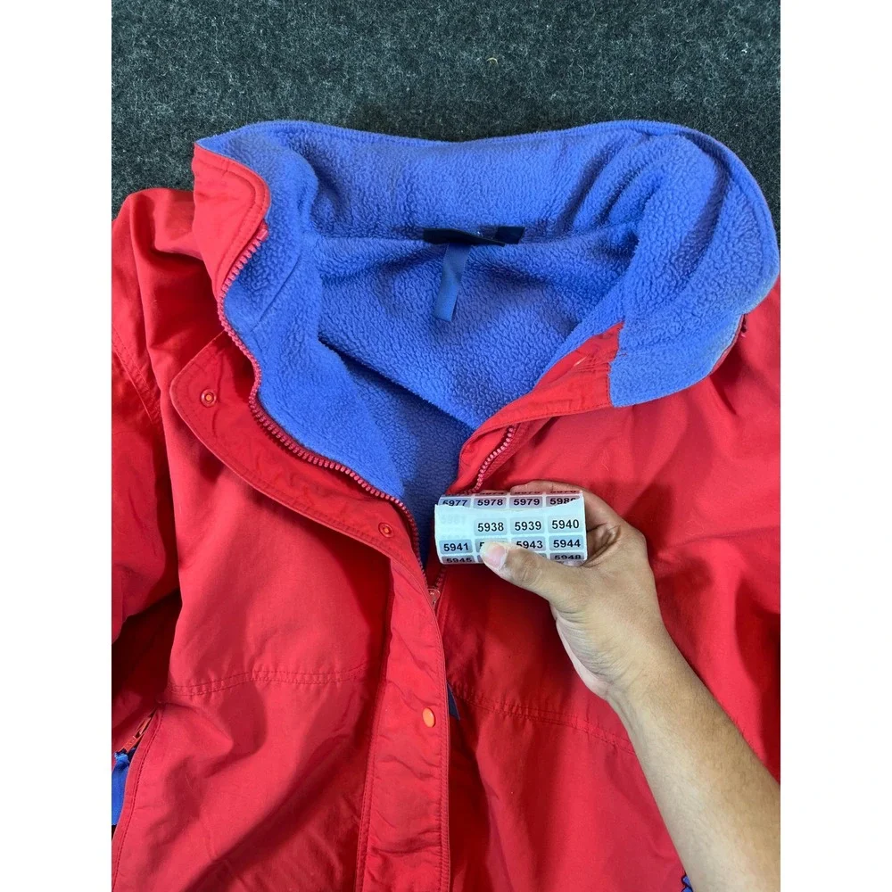 Vintage 90s Patagonia Shelled Synchilla Jacket Youth 14 Red Blue Fleece USA